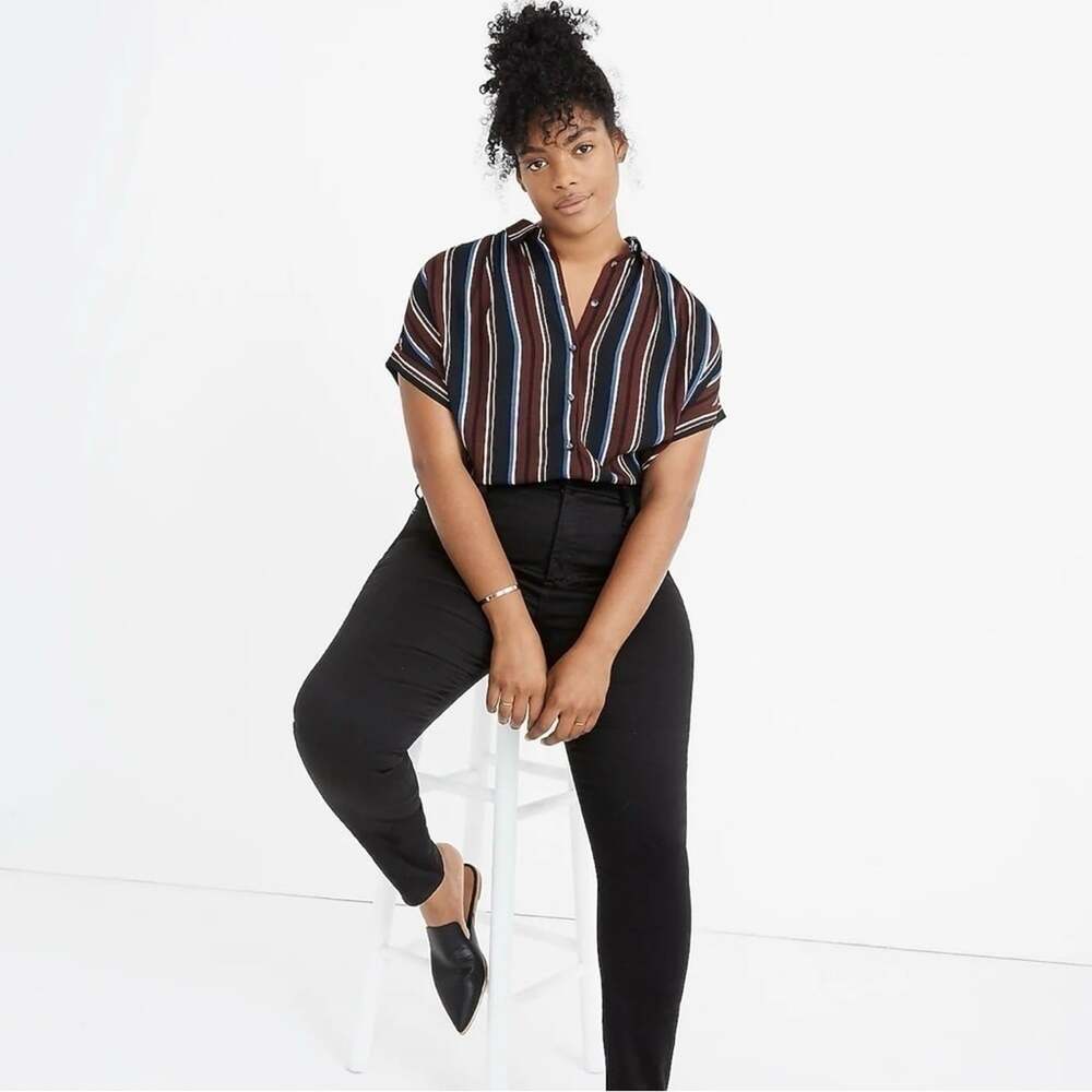 Madewell Women's Curvy High Rise Carbondale Wash Skinny Jeans Black Size 23